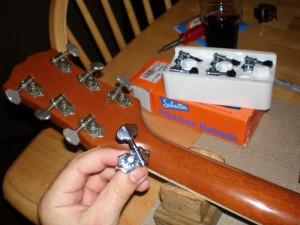 Guild T100D Tuner Swap/Bone Nut Carve/Electronics Clean Up