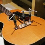 Bridge re-glue on a 1970's Guild 12-String acoustic guitar by South Austin Guitar Repair