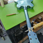 Epiphone 335 Snapped Headstock Repair with Splines